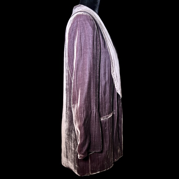 Gryphon - Grape Purple Velvet Relaxed Fit Silk Blazer - Size M - Picture 2 of 6
